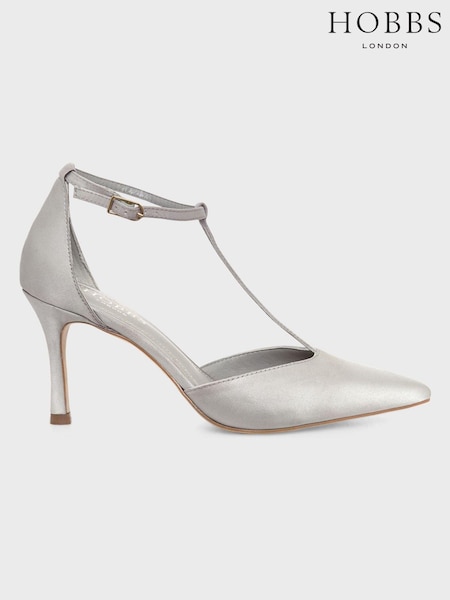 Hobbs Silver Alice T-Bar Shoes (N66867) | AED434