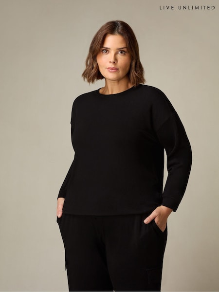 Live Unlimited Black Curve Seam Detail Sweatshirt (N66895) | €31