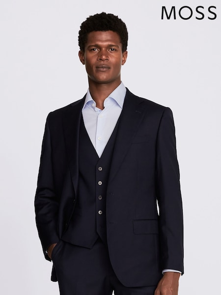 MOSS Blue Regular Fit Twill Jacket (N67025) | €313