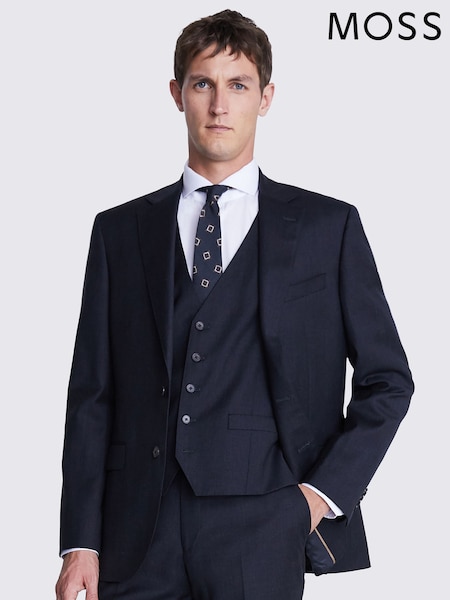 MOSS Blue Regular Fit Twill Jacket (N67031) | €290
