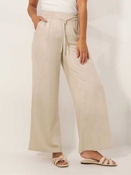 JD Williams Sands Linen Mix Wide Leg Trousers (N67241) | 93 LEI