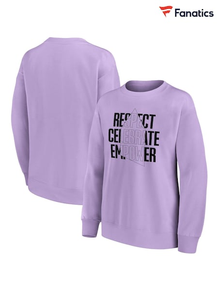 Fanatics Oversized Purple Everton EITC Respect Celebrate Empower Graphic Crew Sweatshirt Womens (N67325) | €53