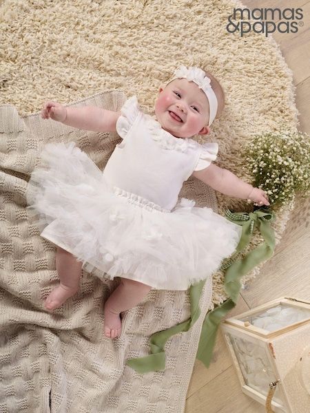 Mamas & Papas 3D Flower White Skirts (N67533) | 104 LEI