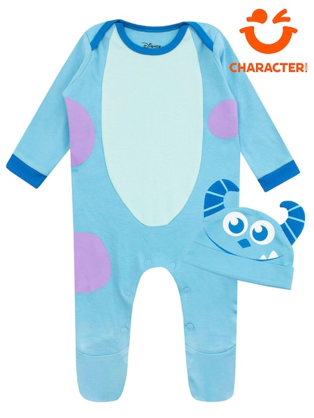 Character Blue Monsters Inc Sully 100% Cotton Sleepsuit and Hat Set (N67535) | €24