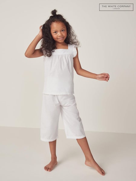 The White Company Cotton Textured Cotton Lace Trim 100% Cotton White Pyjamas (N67692) | €17 - €18