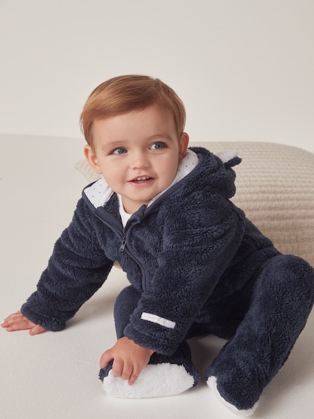 The White Company Blue Navy Fleece Romper (N67701) | ₪161 - ₪171