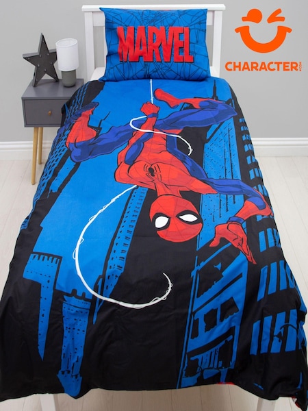 Character Blue Spiderman Single 100% Cotton Duvet Cover and Pillowcase Set (N67755) | €37