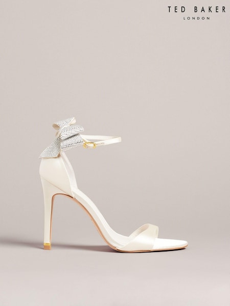 Natural - Ted Baker Hemary Satin Crystal Bow Back Sandals (N67870) | 483 LEI