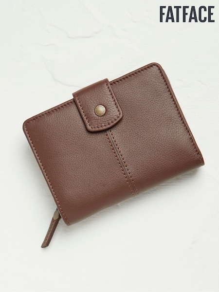 FatFace Etta Brown Leather Zip Purse (N68536) | €26