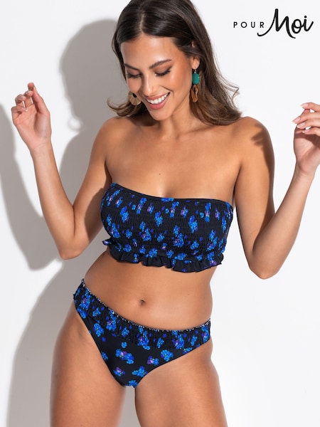 Pour Moi Black & Blue Brief Free Spirit Bikini Bottoms (N68683) | €28