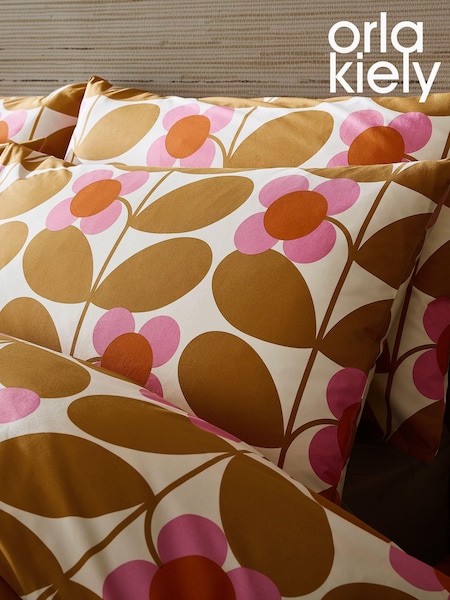 Orla Kiely Set of 2 Saffron Stem Bloom 100% Cotton Pillowcases (N68931) | €27