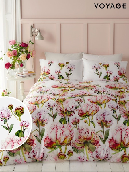 Voyage Fuchsia 100% Cotton Heligan Floral Duvet Cover And Pillowcase Set (N68967) | $103 - $188