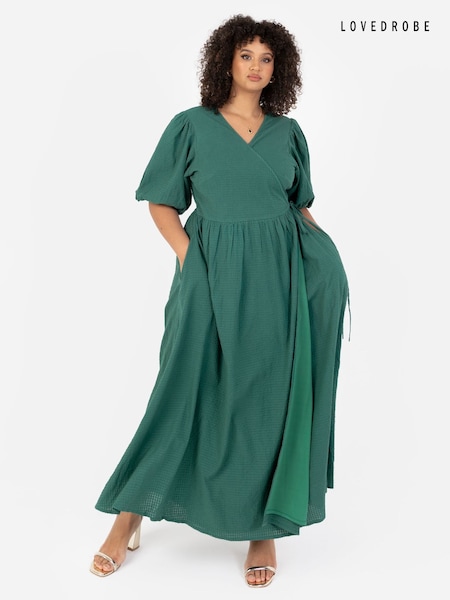 Lovedrobe Green Wrap Dress With Puff Sleeve (N68992) | 33 €