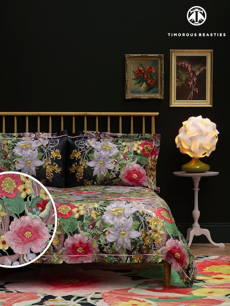 Timorous Beasties Midnight 100% Cotton Berkeley Blooms Duvet Cover and Pillowcase Set (N68994) | $154 - $248