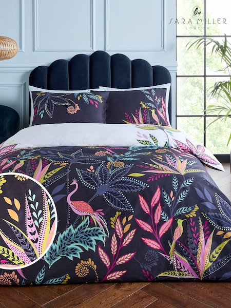 Sara Miller Midnight 100% Cotton Botanic Paradise Duvet Cover and Pillowcase Set (N69006) | 297 QAR - 544 QAR