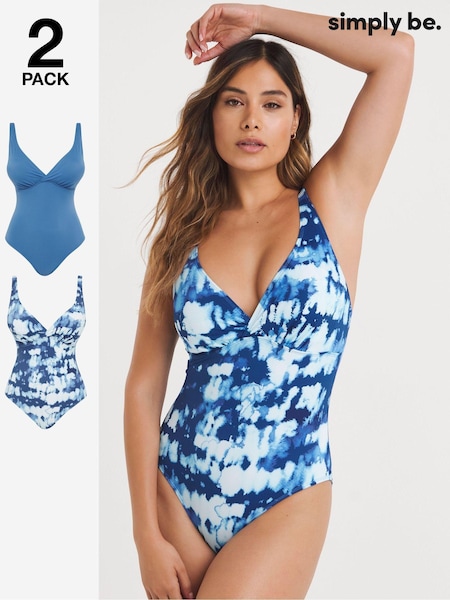 Albastru - Pachet 2 de costume de baie Simply Be Value (N69079) | 156 LEI