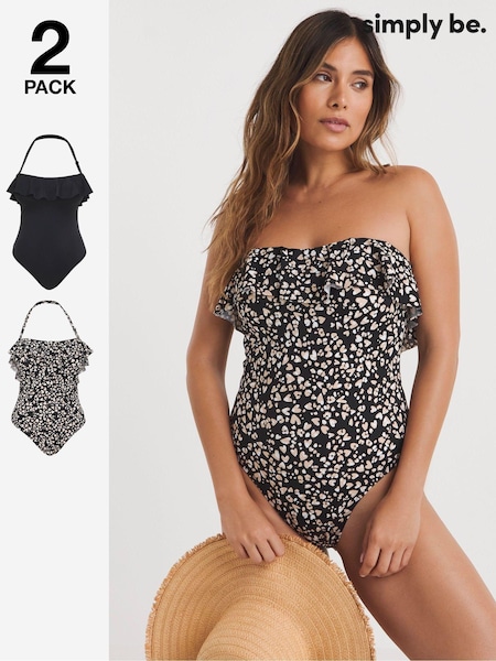 Negru - Pachet 2 de costume de baie Simply Be Value (N69103) | 125 LEI