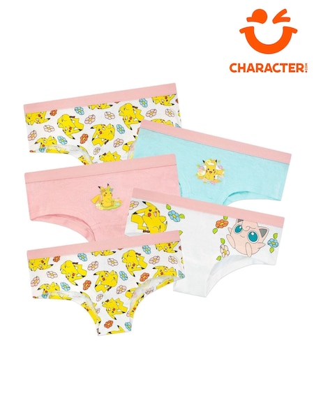 Character Yellow Pokemon 100% Cotton Briefs 5 Pack (N69161) | 37 QAR