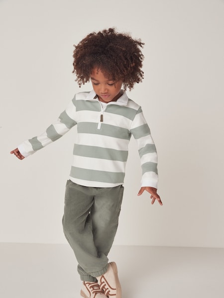 The White Company Green Cotton Rugby Shirt & Cord Trouser Set (N69589) | €24 - €25