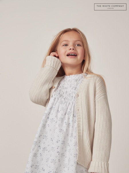 The White Company Yellow Cotton Rib Knit Cardigan (N69590) | € 23 - € 24
