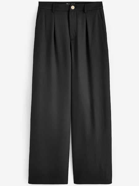 Quiz Black Wide Leg Trousers with Gold Button (N69606) | €18.50