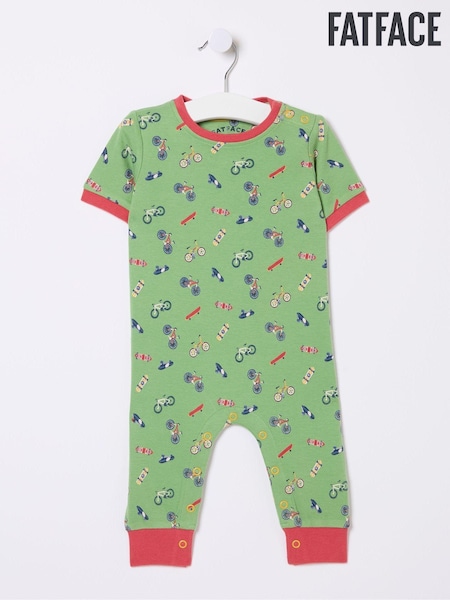 FatFace Green Skateboard Printed Romper (N69610) | €12.50