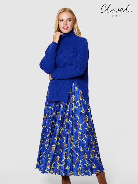 Closet London Blue Roll Neck Jumper (N69804) | €31