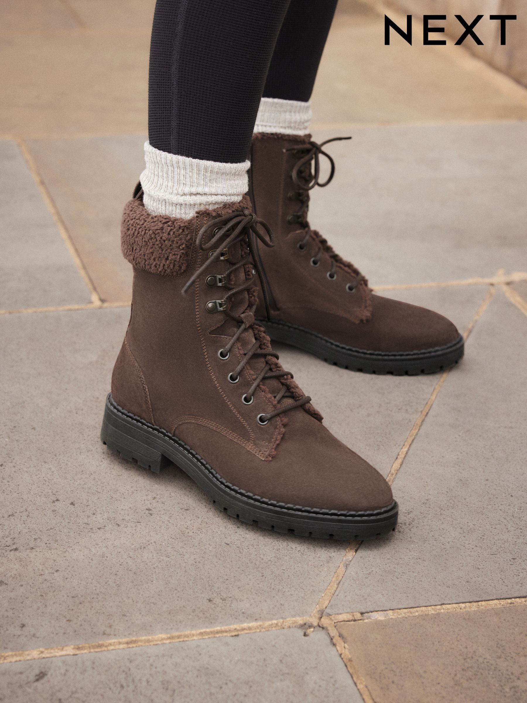 Suede lace up ankle boots on sale
