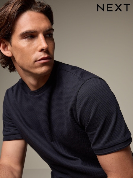 Schwarz - Textured T-Shirt (N69992) | 12 €