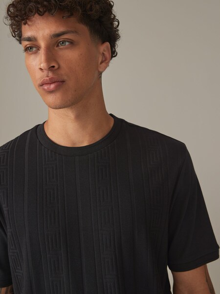 Dark Black 100% Cotton Vertical Stripe T-Shirt (N70005) | €12