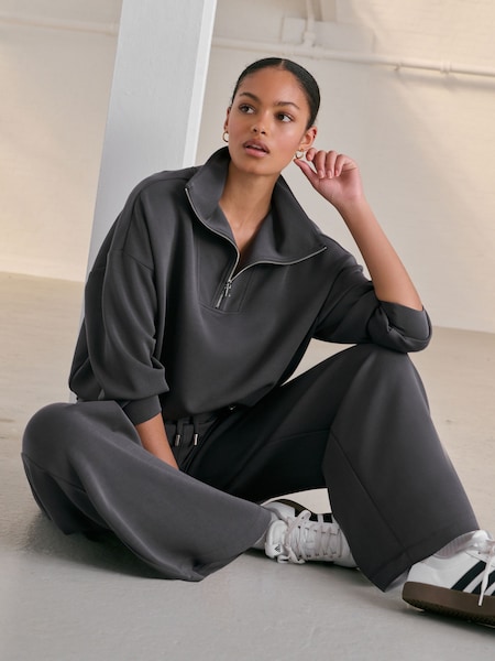 Charcoal Grey Soft Touch Quarter Zip Sweatshirt (N70075) | € 26