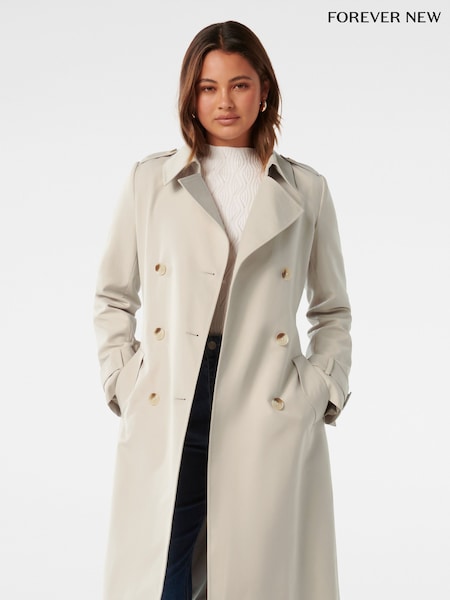 Forever New Cream Maggie Fashion Trench Coat (N70401) | €46