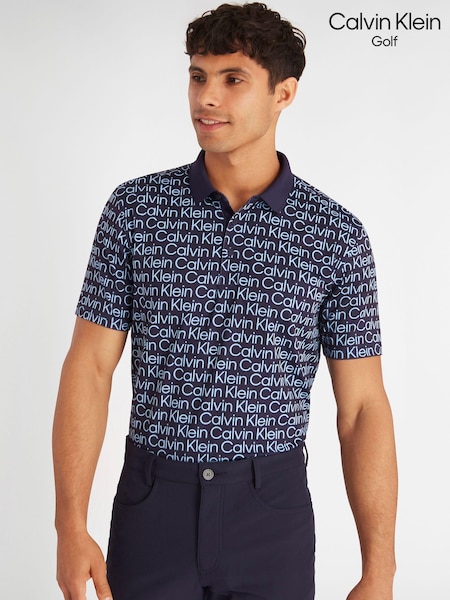 Calvin Klein Golf Blue Print Polo Shirt (N70452) | €34