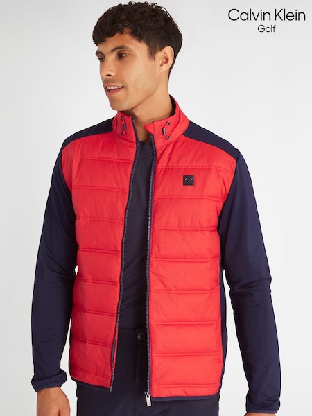 Calvin Klein Golf Red Rangewood Full Zip Hybrid Jacket (N70456) | AED262