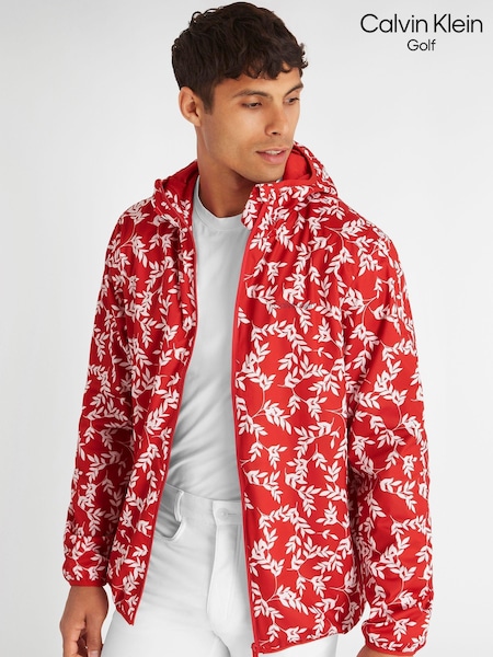 Calvin Klein Golf Red Printed Windbreaker Jacket (N70484) | €42