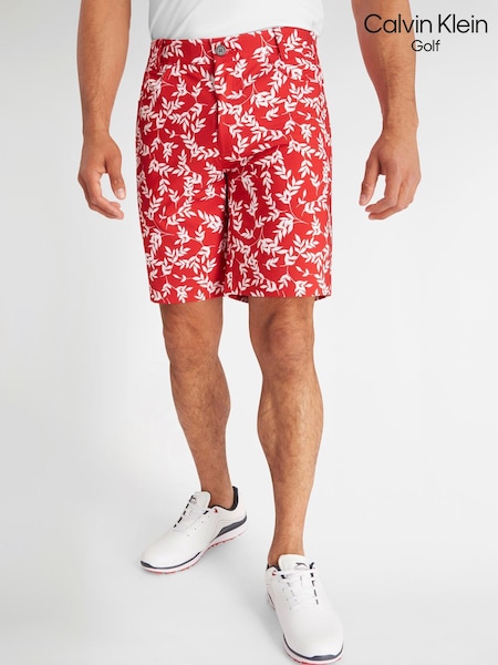 אדום - Calvin Klein Golf Printed Genius Shorts (N70502) | ‏302‏₪