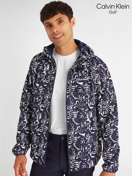 Calvin Klein Golf Printed Windbreaker Blue Jacket (N70505) | €53