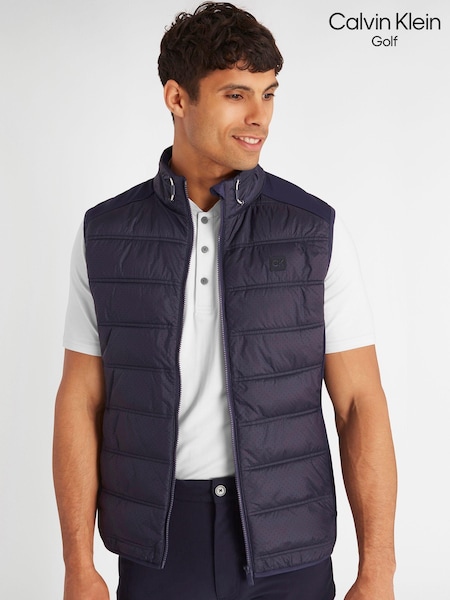 Calvin Klein Golf Blue Rangewood Full Zip Hybrid Gilet (N70514) | AED233