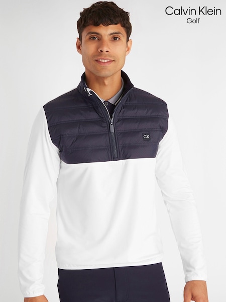 Calvin Klein Golf Rangewood Quarter Zip Hybrid White Base Layer (N70549) | AED204