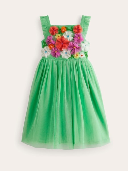 Boden Green Appliqué Tulle Dress (N70594) | €31 - €37