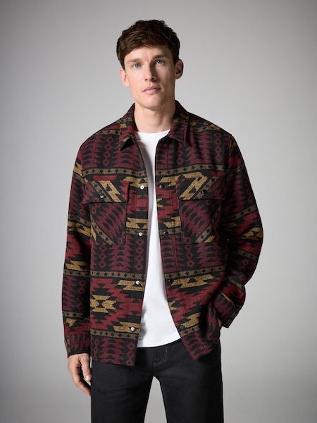 Red/Black Navajo Style Pattern Shacket (N70765) | €27
