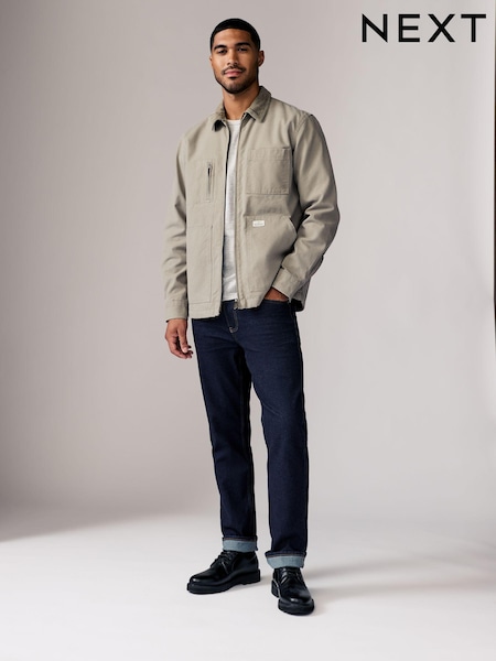 Zip-through 100% Cotton Quilted Shacket Overshirt (N70785) | ‏151 د.إ.‏