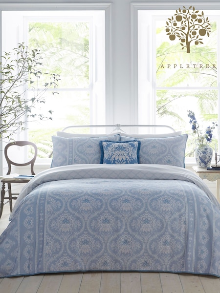 Appletree Blue Alexia 200 Thread Count Pure 100% Cotton Duvet Cover Set (N70858) | €66 - €93