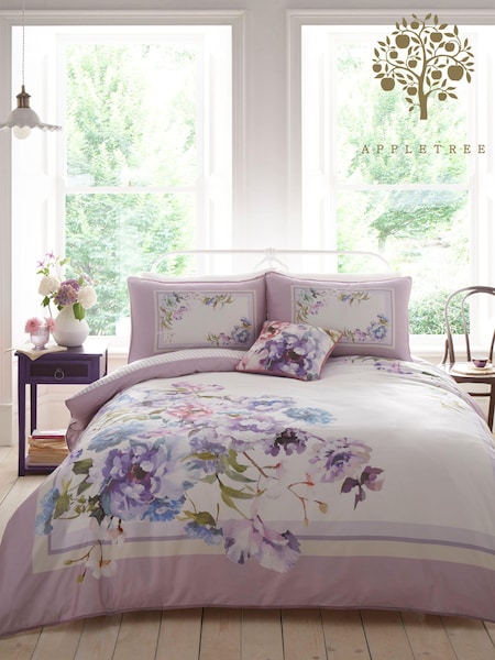 Appletree Mauve Arley 200 Thread Count 100% Cotton Duvet Cover Set (N70859) | €81 - €108