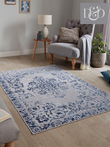 Dreams & Drapes Blue Faraday  Washable Rug (N70880) | AED291