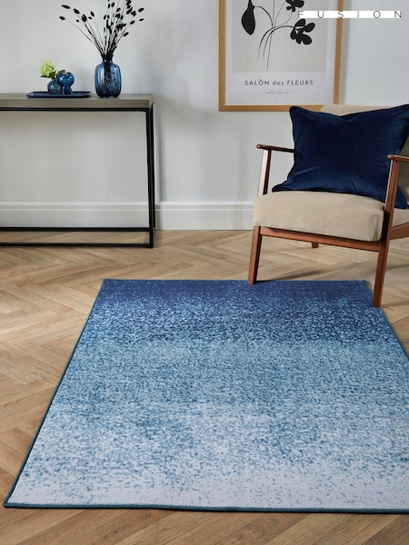Fusion Blue Lex  Washable Rug (N70888) | ₪251