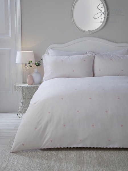 Serene Blush Decorative Heart Soft Touch Duvet Cover Set (N70922) | ₪126 - ₪226