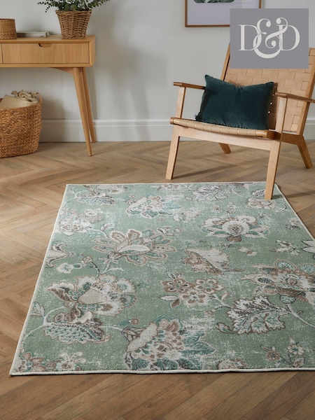 Dreams & Drapes Green Keats  Washable Rug (N70931) | €81