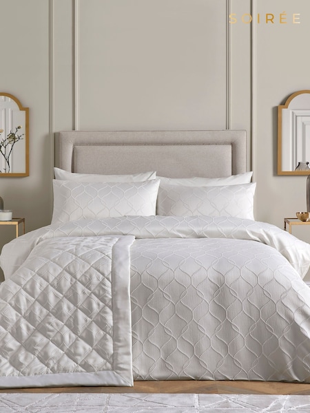 Soiree Ivory Montez Luxe Jacquard Duvet Cover Set (N70950) | AED233 - AED349