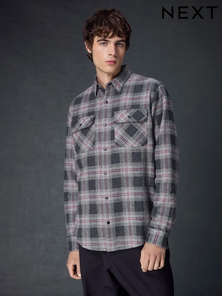 Grey Long Sleeve Check Shirt (N70983) | €12